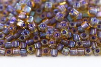 Бисер японский TOHO Cube кубический 3мм #0926 светлый топаз/лаванда, окрашенный изнутри, 5 грамм