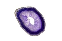 Срез Агата природного, оттенок фиолетовый, 66х46х5мм, отверстие 2мм, 37-325, 1шт