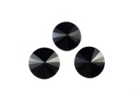 Кристалл Риволи 18мм, цвет черный, стекло, 26-013, 2шт
