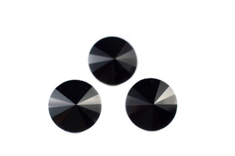 Кристалл Риволи 18мм, цвет черный, стекло, 26-013, 2шт Кристалл Риволи 18мм, цвет черный, стекло, 26-013, 2шт