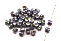 Бусины Pellet beads 6х4мм, отверстие 0,5мм, цвет 03000/65431 голубой, непрозрачный пикассо, 732-026, 10г (около 60шт)