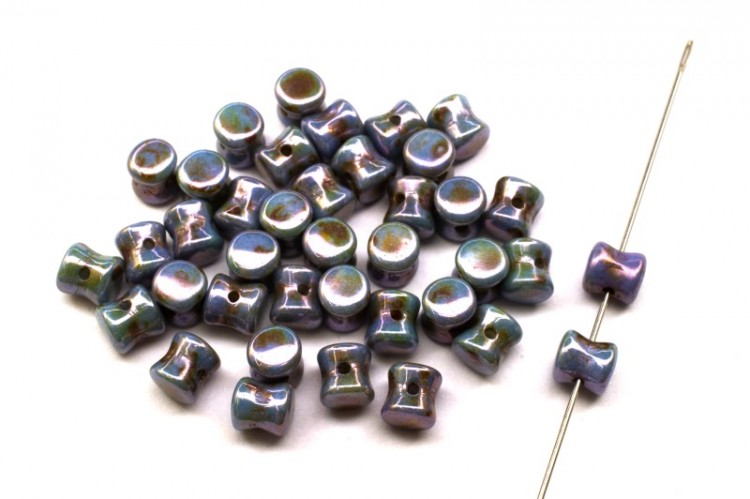 Бусины Pellet beads 6х4мм, отверстие 0,5мм, цвет 03000/65431 голубой, непрозрачный пикассо, 732-026, 10г (около 60шт) Бусины Pellet beads 6х4мм, отверстие 0,5мм, цвет 03000/65431 голубой, непрозрачный пикассо, 732-026, 10г (около 60шт)