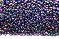 Бисер японский MIYUKI круглый 11/0 #1898 фиолетовый ирис, золотое сияние, 10 грамм