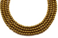 Бусина Гематит немагнитный, форма круглая 3мм, цвет темное золото, 538-009, 10шт