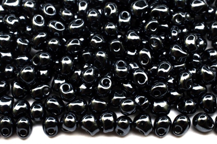 Бисер MIYUKI Drops 3,4мм #55029 черный гематит, непрозрачный, 10 грамм Бисер MIYUKI Drops 3,4мм #55029 черный гематит, непрозрачный, 10 грамм