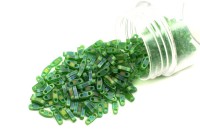 Бисер японский MIYUKI Quarter TILA #0146FR зеленый, матовый радужный прозрачный, 5 грамм