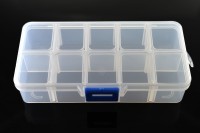 Контейнер для мелочей прямоугольный 10 ячеек, 13,5х7х3см, пластиковый, съемные перегородки, 1005-050, 1шт