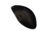 Срез Агата природного, оттенок чёрный, 77х42х5мм, отверстие 2мм, 37-185, 1шт