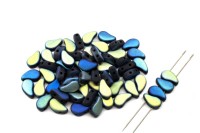 Бусины PaisleyDuo 8х5мм, отверстие 0,8мм, цвет 23980/28773 Jet Full AB матовый, 751-074, 10г (около 37шт)