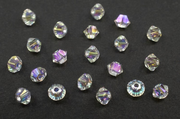 Бусина биконус Swarovski 5328 #001 SHIM2 3мм Crystal Shimmer 2X, 5328-3-001-962, 20шт Бусина биконус Swarovski 5328 #001 SHIM2 3мм Crystal Shimmer 2X, 5328-3-001-962, 20шт