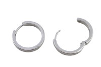 Серьги кольца Конго 19х20х3мм, латунь, родий, 21-361, 1 пара