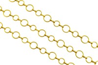 Цепочка для бижутерии звено круглое 8х1мм и 10х1мм, соединительное звено 6,5х1,5х2мм, цвет золото, латунь, 27-323, 1м