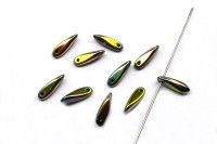 Бусины Dagger beads 11х3мм, отверстие 0,8мм, цвет 00030/28100 Crystal Vitrail Full, 736-034, 10шт
