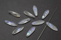 Бусины Dagger beads 16х5мм, отверстие 0,8мм, цвет 00030/2878V Crystal Etched AB Stripes, 736-125, 10шт