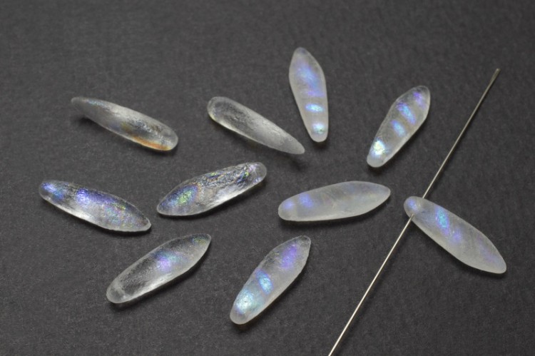 Бусины Dagger beads 16х5мм, отверстие 0,8мм, цвет 00030/2878V Crystal Etched AB Stripes, 736-125, 10шт Бусины Dagger beads 16х5мм, отверстие 0,8мм, цвет 00030/2878V Crystal Etched AB Stripes, 736-125, 10шт