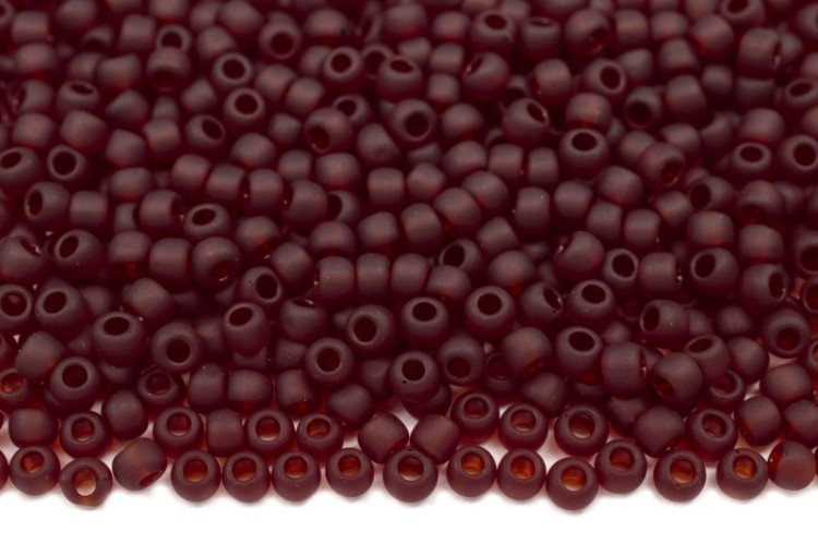 Бисер японский TOHO круглый 11/0 #0005DF гранат, матовый прозрачный, 10 грамм Бисер японский TOHO круглый 11/0 #0005DF гранат, матовый прозрачный, 10 грамм
