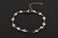 Основа для браслета Цепочка с карабином 15,5см, звено 10х6мм, удлинитель 4см, ячейка 4х3мм, цвет стальной, хирургическая сталь, 16-131, 1шт