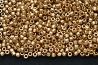 Бисер чешский Matubo цилиндр 10/0 00030/01710 античный золотой матовый металлик, 5 грамм
