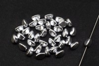 Бусины Pinch beads 5х3мм, отверстие 0,8мм, цвет 01700 серебро металлик, 755-066, 10г (около 117шт)