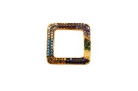 Замок-карабин Квадрат 20х3мм, цвет золото, латунь/цирконий, 08-070, 1шт