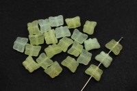 Бусина Бабочка 10х7мм, цвет салатовый, стеклянная, прозрачная, 735-094, 10шт