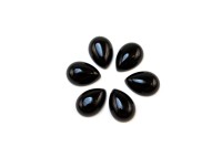 Кабошон капля 14х10мм, Агат природный, цвет черный, 2013-001, 1шт
