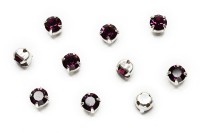 Шатоны Preciosa Maxima 4мм в оправе, цвет amethyst DF/silver, 63-130, 10шт