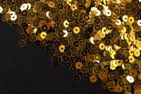 Итальянские пайетки плоские 3мм, цвет #2011 Oro, 3 грамма