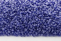 Бисер китайский круглый размер 12/0, цвет 0108 синий прозрачный, блестящий, 450г