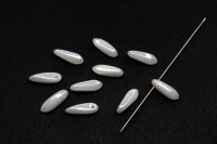 Бусины Dagger beads 11х3мм, отверстие 0,8мм, цвет 02010/21402 белый, 736-003, 10шт