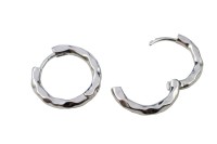 Серьги кольца Конго 19х20х3мм, латунь, родий, 21-359, 1 пара