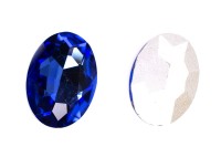 Кристалл Овал 25х18мм, цвет синий, стекло, 26-003, 2шт