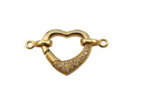 Замок-карабин Сердце 22х21мм Elegant elements, сплав металлов, позолота, 07-174, 1шт