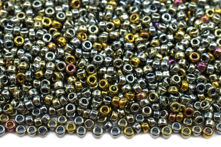 Бисер японский TOHO круглый 15/0 #0721 синее золото, гальванизированный, 10 грамм Бисер японский TOHO круглый 15/0 #0721 синее золото, гальванизированный, 10 грамм