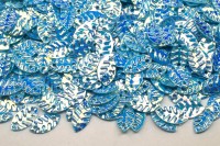 Пайетки Листики 9х4мм, цвет голубой, 1022-083, 10г