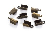 Зажим-концевик для шнуров 12х4х4мм, отверстие 1мм, цвет античная бронза, железо, 04-004, 5г (около 37шт)