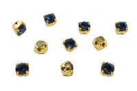 Шатоны Preciosa Maxima 3,2мм в оправе, цвет montana DF/gold, 63-275, 10шт