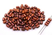 Бусины Rulla 3х5мм, отверстие 0,8мм, цвет 03849/29054 Duet Polychrome Carrot/Spice, 711-047, 10г (около 100шт)