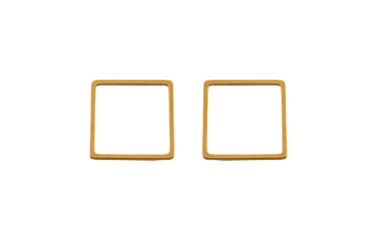 Коннектор Квадрат 20х0,8мм, цвет золото, хирургическая сталь, 14-100, 2шт Коннектор Квадрат 20х0,8мм, цвет золото, хирургическая сталь, 14-100, 2шт