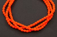 Бусины граненые Firepolish 4мм, отверстие 0,8мм, цвет 25122 оранжевый неон, 714-043, 1 нить (около 50шт)