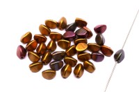 Бусины Pinch beads 5х3мм, отверстие 0,8мм, цвет 01640 золотой/фиолетовый ирис металлик, 755-065, 10г (около 117шт)