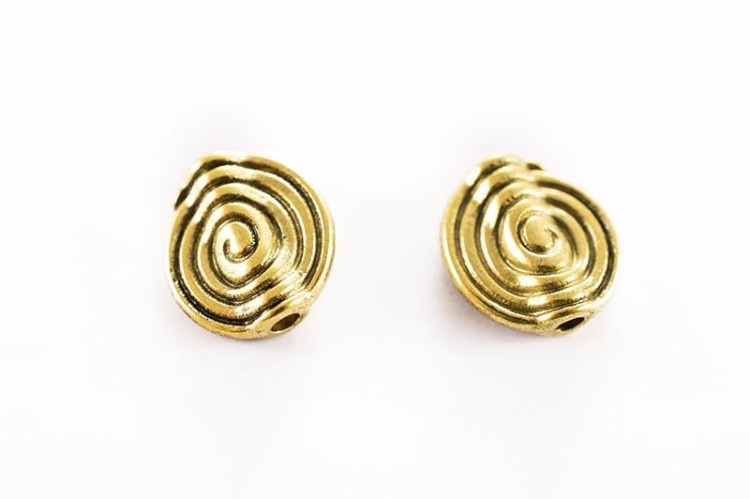 Бусина разделительная Спирали 11х4мм, отверстие 1,5мм, цвет античное золото, сплав металлов, 24-008, 10шт Бусина разделительная Спирали 11х4мм, отверстие 1,5мм, цвет античное золото, сплав металлов, 24-008, 10шт