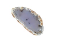 Срез Агата природного, оттенок голубой, 73х36х5мм, отверстие 2мм, 37-275, 1шт