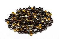 Кримпы (бусины зажимные) 3х2мм, отверстие 2мм, ассорти цветов, латунь, 35-048, 5г (около 120шт)