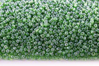 Бисер китайский круглый размер 12/0, цвет 2227 зеленый прозрачный, блестящий, 450г