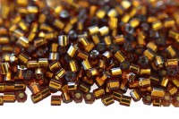 Бисер японский TOHO Hexagon шестиугольный 11/0 #0034 дымчатый топаз, серебряная линия внутри, 5 грамм