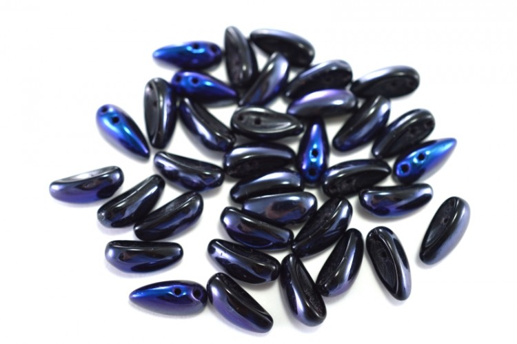 Бусины Chilli beads 4х11мм, два отверстия 0,9мм, цвет 23980/23101 черный/синий, 702-011, 10г (около 34шт) Бусины Chilli beads 4х11мм, два отверстия 0,9мм, цвет 23980/23101 черный/синий, 702-011, 10г (около 34шт)