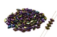 Бусины GemDuo 8х5мм, отверстие 0,8мм, цвет 23980/21495 фиолетовый ирис, 709-203, 10г (около 64шт)