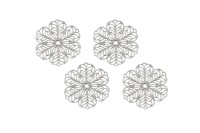 Коннектор-соединитель Цветок филигрань 30х27х0,5мм, отверстие 1мм, цвет стальной, хирургическая сталь, 14-042, 4шт