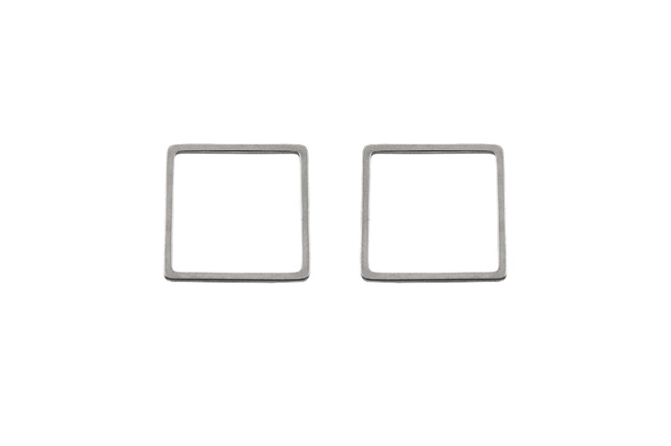 Коннектор Квадрат 16х0,8мм, цвет стальной, хирургическая сталь, 14-105, 2шт Коннектор Квадрат 16х0,8мм, цвет стальной, хирургическая сталь, 14-105, 2шт